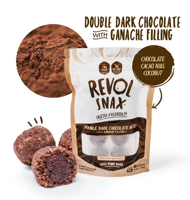 Revol Snax Double Dark Chocolate Bites - Food Library - WOW Food Library